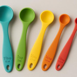 26 Silicone Measuring Spoon Set of 5 with Flexible Handles for Easy Ingredient Transfer