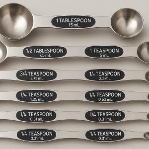 27 Magnetic Measuring Spoon Set of 8 with Double Sided Markings for Kitchen Organization